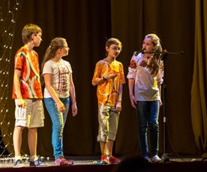Children performing at an Edinburgh festival