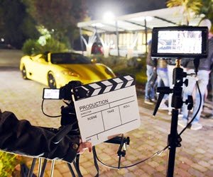 Clapperboard scene from film-making - The Edinburgh Film Festival