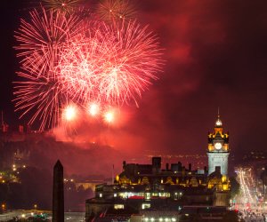 Fireworks over Edinburgh at Hogmanay