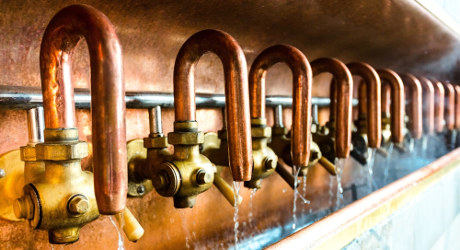 Taps at a microbrewery