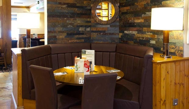 Restaurant area at Premier Inn Hotel Camborne