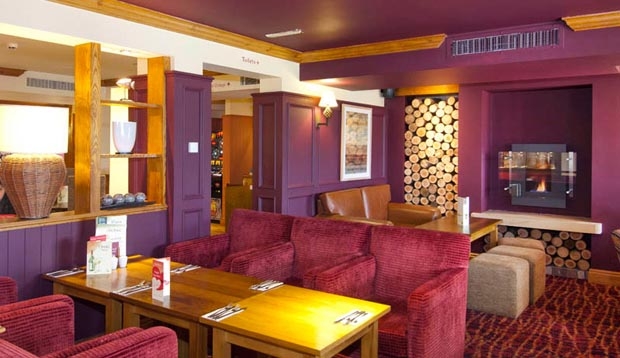 Restaurant area at Premier Inn Hotel Camborne