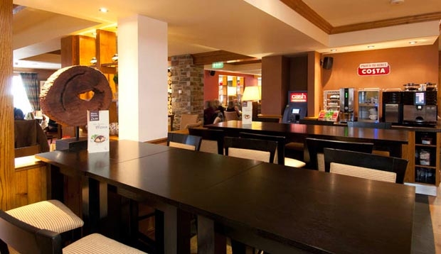 Coffee shop area at Premier Inn Hotel Camborne