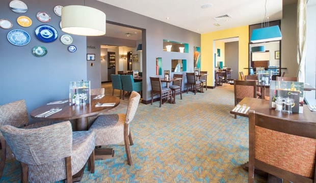 Restaurant area at Premier Inn Cambridge City East