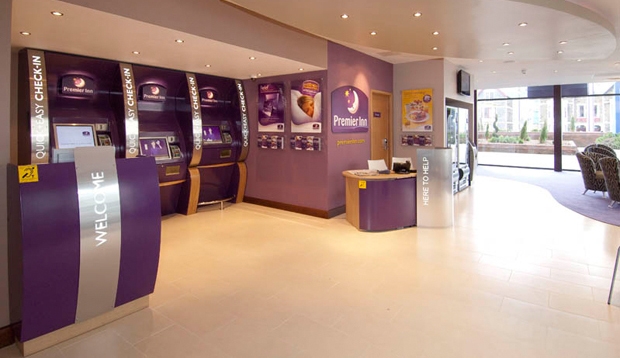 Inside reception area at Premier Inn Cardiff City Centre