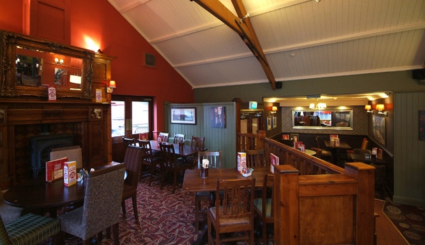 Interior of bar and restaurant at Premier Inn Hotel Chester Central North