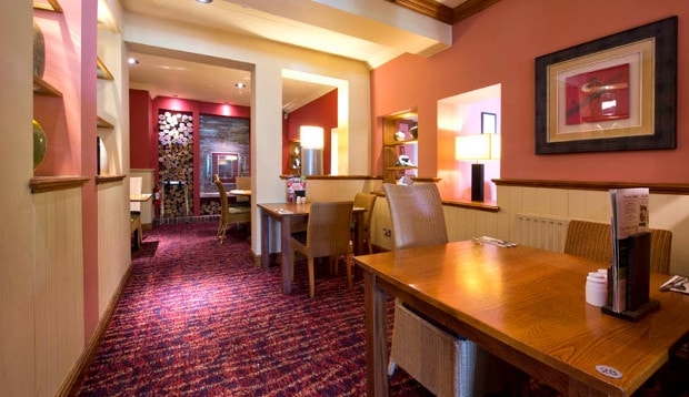 Inside Table Table restaurant at Premier Inn Hotel Christchurch West