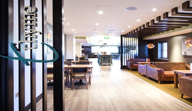 Entrance to Thyme restaurant at Premier Inn Colchester Town Centre (Castle)