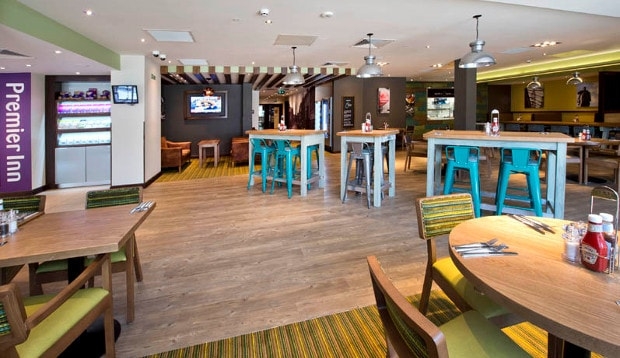 Restaurant area at Premier Inn Darlington Town Centre