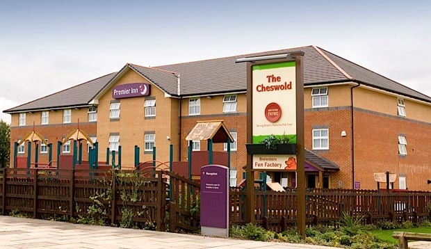Exterior of Premier Inn Doncaster Central East