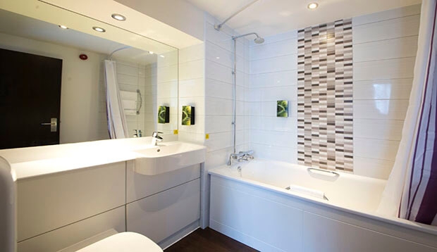 Bathroom at Premier Inn Edinburgh City Centre Royal Mile