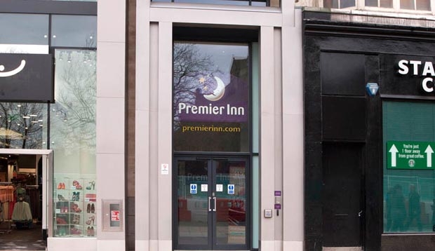 Exterior of Premier Inn Edinburgh City Centre (Princes Street) showing reception