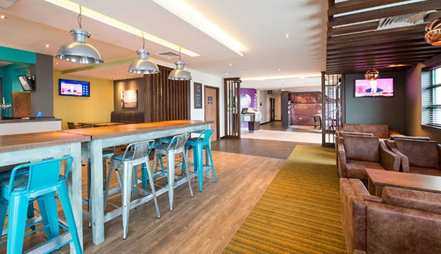 Restaurant area at Premier Inn Exmouth Seafront