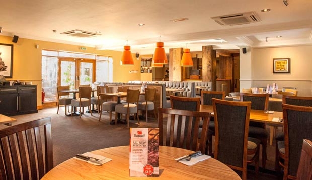 Restaurant area at Premier Inn Guildford North (A3)