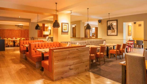 Restaurant area at Premier Inn Guildford North (A3)