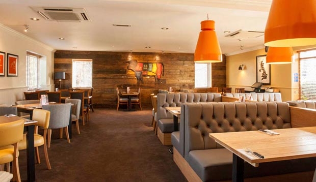 Restaurant area at Premier Inn Guildford North (A3)