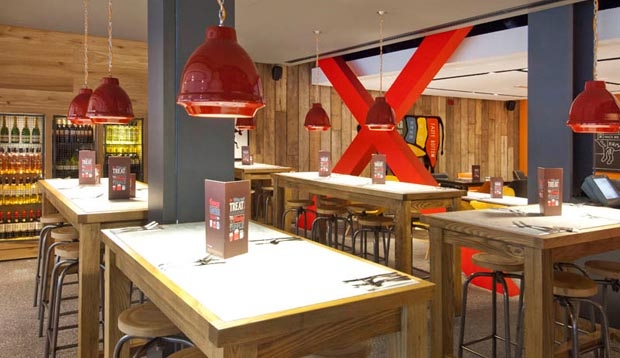Restaurant area at Premier Inn Halifax Town Centre