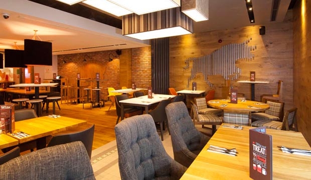 Restaurant area at Premier Inn Halifax Town Centre
