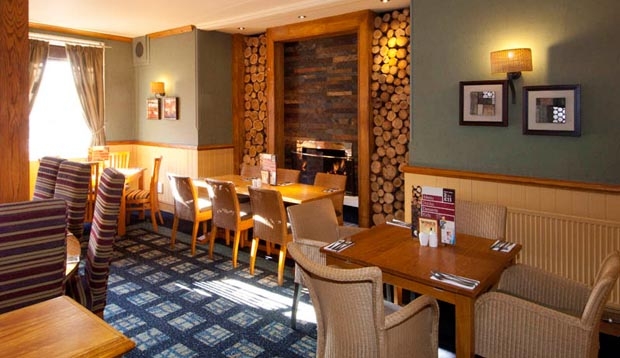 Restaurant area at Premier Inn Christchurch / Highcliffe