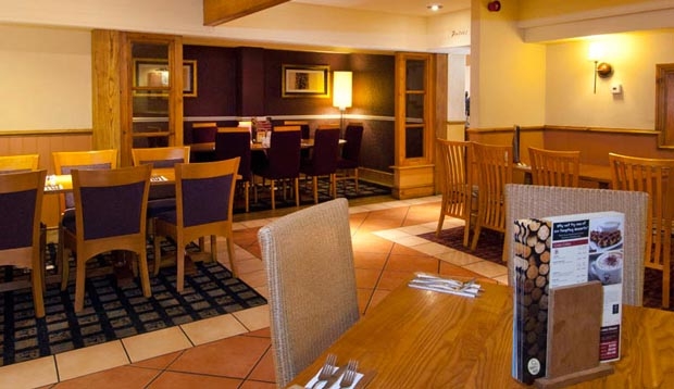 Restaurant area at Premier Inn Christchurch/Highcliffe