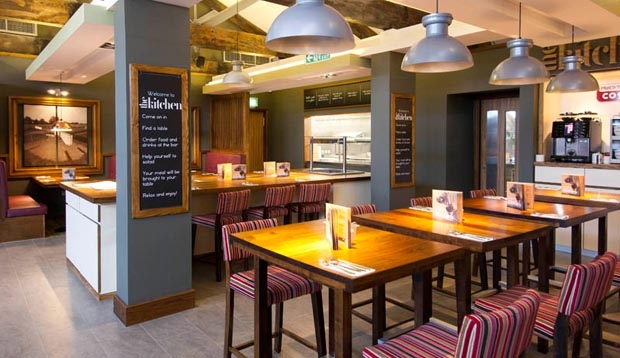 Restaurant area at Premier Inn Kidderminster