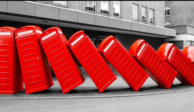 Red phone boxes at Kingston Upon Thames