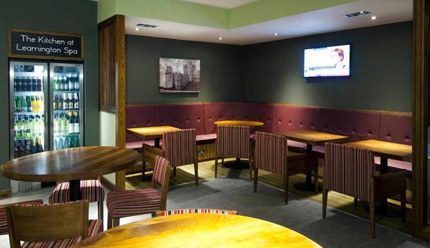 Restaurant area at Premier Inn Leamington Spa Town Centre