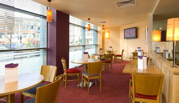 Restaurant area at Premier Inn Leicester City Centre