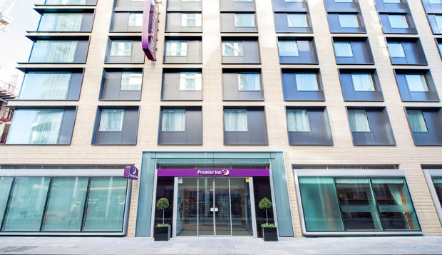 Exterior of Premier Inn London City (Aldgate) hotel