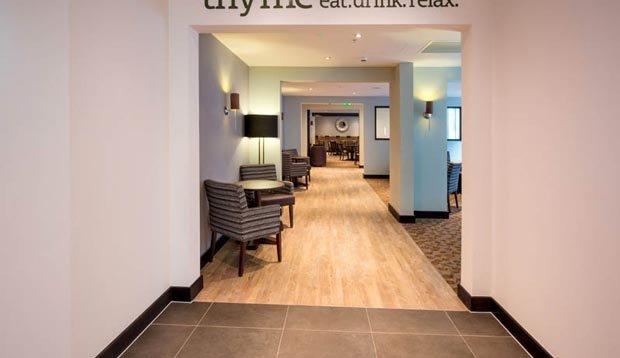 Restaurant area at Premier Inn London City (Aldgate) hotel