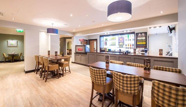 Bar area at Premier Inn London City (Aldgate) hotel