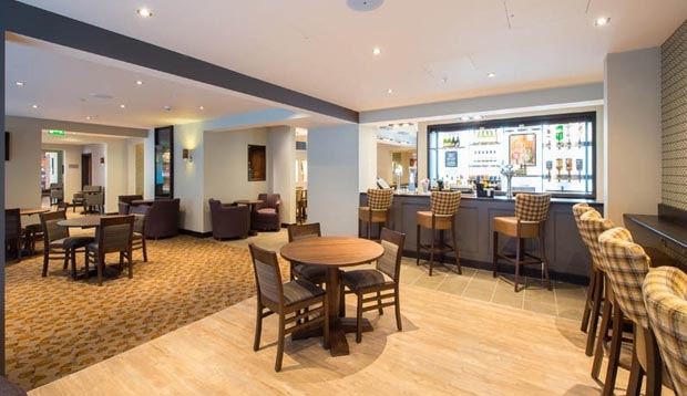 Bar area at Premier Inn London City (Aldgate) hotel