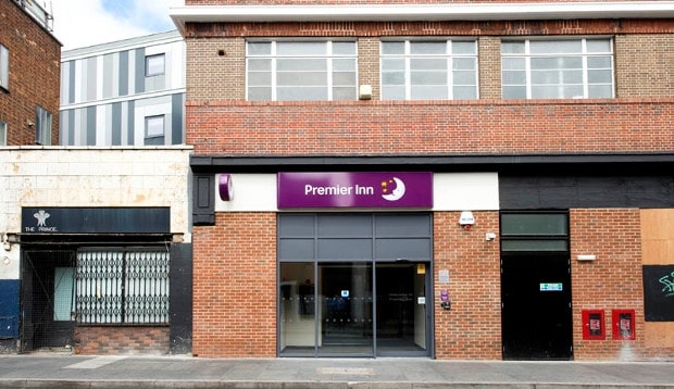 Exterior of Premier Inn Brixton hotel