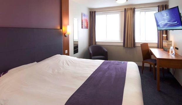 Double room at Premier Inn London Euston hotel