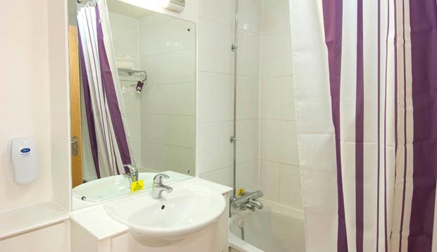 Bathroom at Premier Inn London Euston hotel
