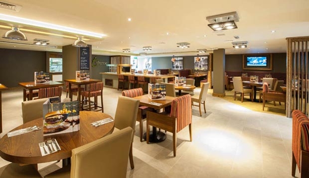 Restaurant area at Premier Inn London Hendon (The Hyde) hotel