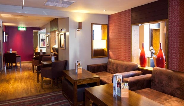 Restaurant area at Premier Inn London Angel Islington hotel