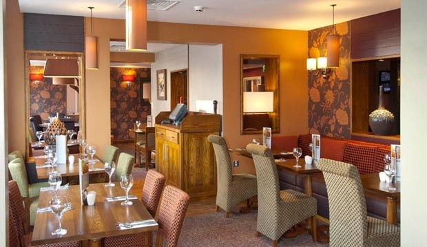 Restaurant area at Premier Inn London Angel Islington hotel