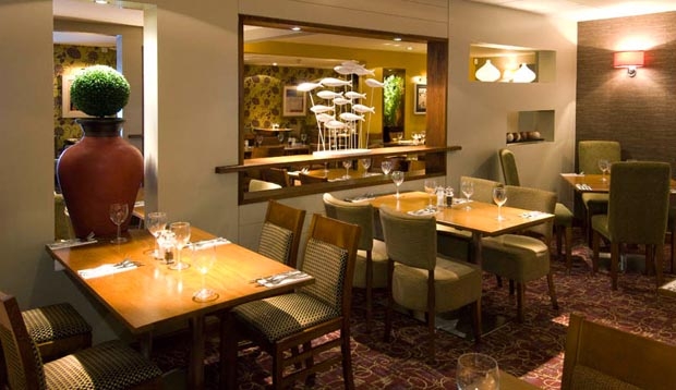 Restaurant area at Premier Inn London Kensington (Earls Court)