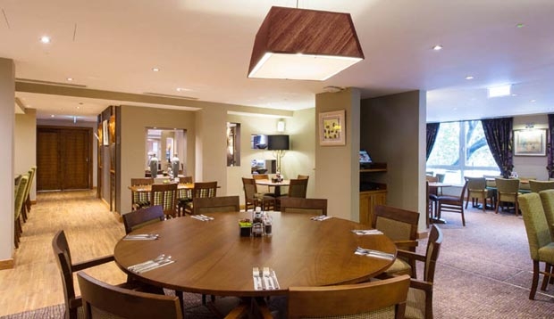 Restaurant area at Premier Inn London St Pancras hotel