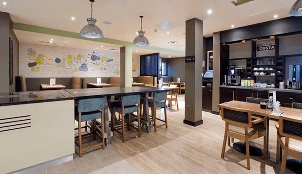 Thyme restaurant and bar area inside Premier Inn Tottenham Hale hotel