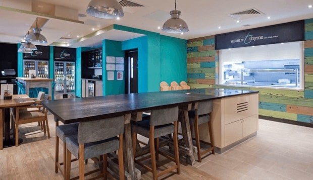 Bar area inside Premier Inn Tottenham Hale hotel