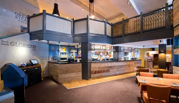 Bar area at Premier Inn Maidstone (Sandling) hotel