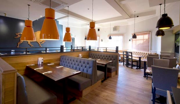 Restaurant area at Premier Inn Manchester (Heaton Park) hotel