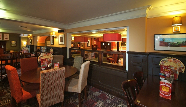 Inside restaurant at Premier Inn Nottingham South hotel