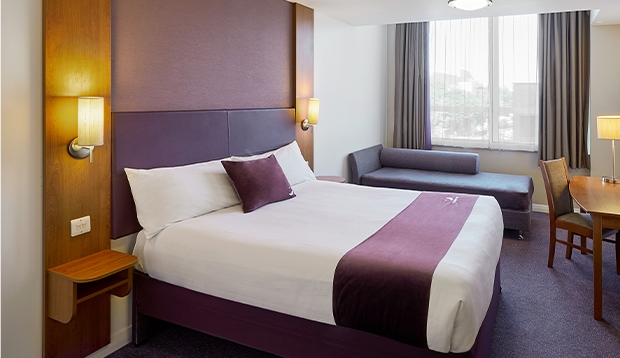 Premier Inn double bedroom with sofa