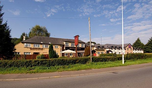 Exterior of Beefeater restaurant showing surrounding area