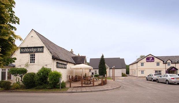 Exterior of Premier Inn Cwmbran with car park 