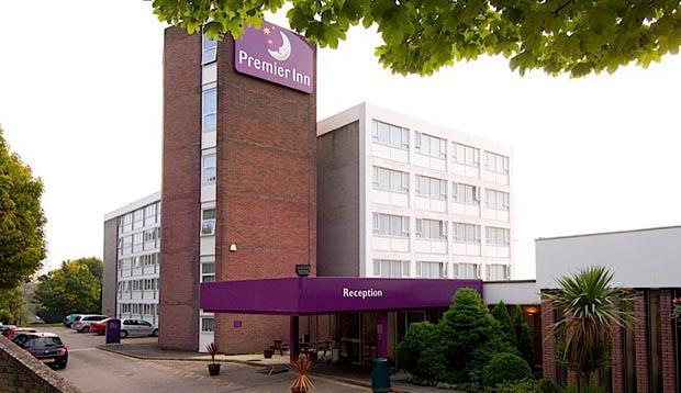 Exterior of reception at Premier Inn Cardiff North