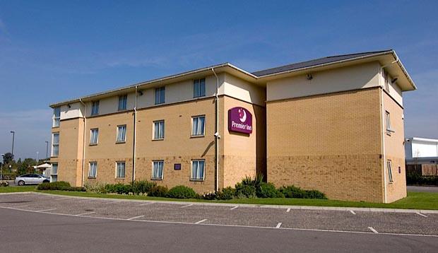 Exterior at Premier Inn Gloucester Business Park showing car park